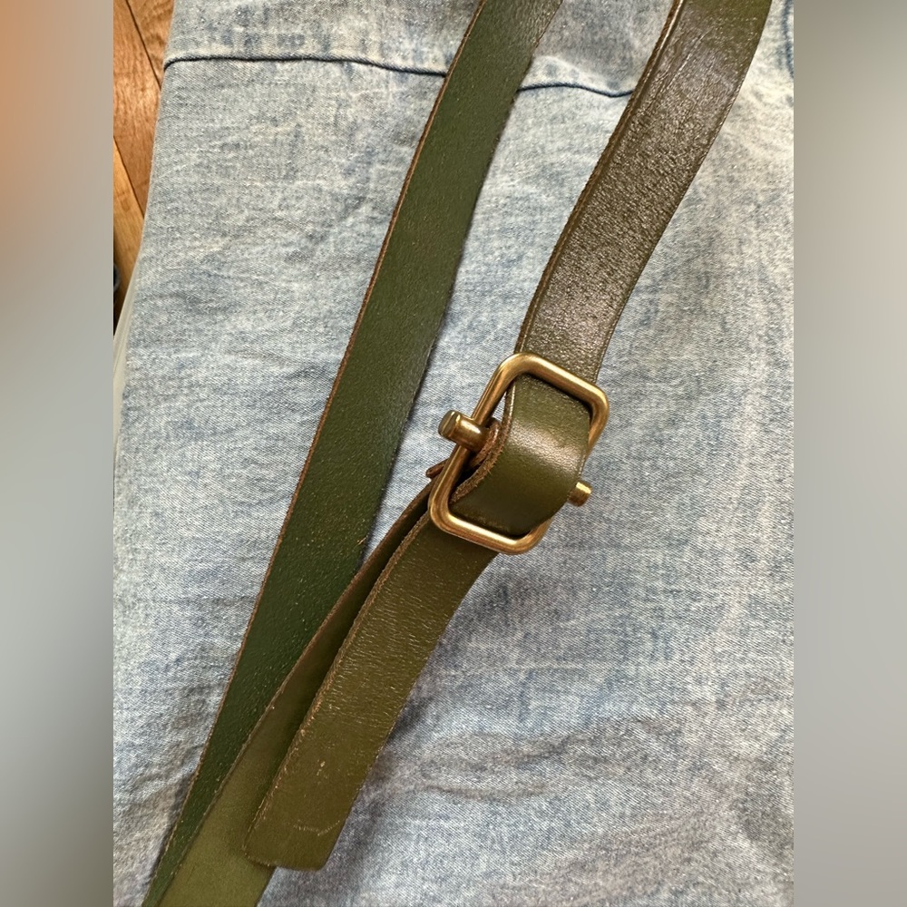 Olive Green Leather Belt